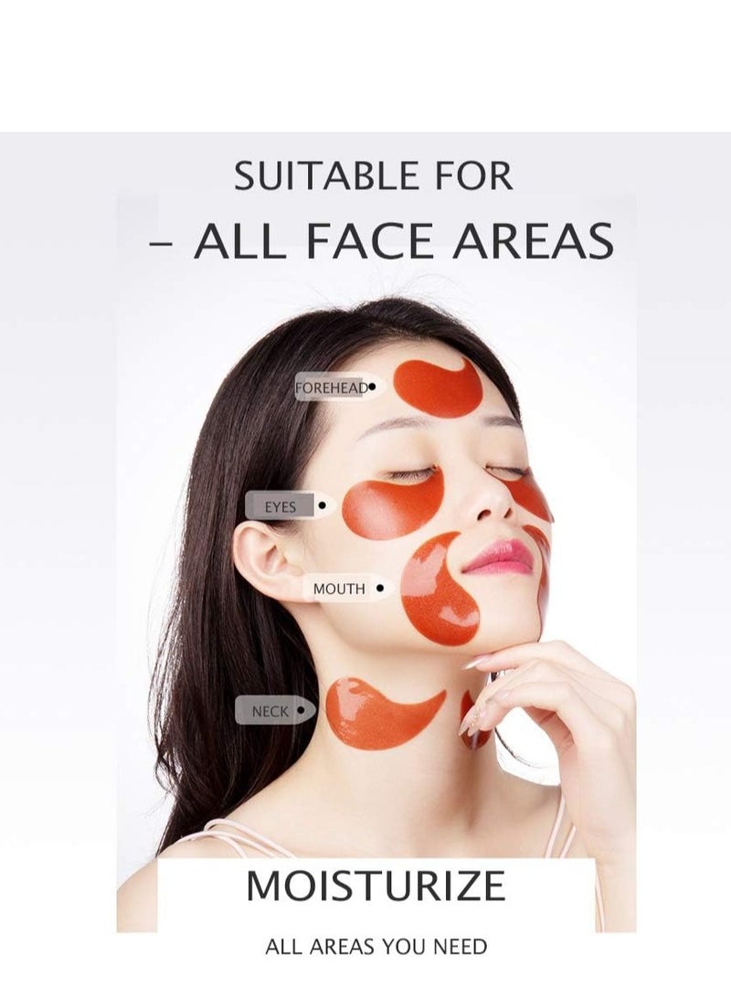 VENZEN 30 PAIR Eye Mask Gold Power Crystal Gel Collagen Masks, Seaweed Hydrating Natural Essence Rejuvenating Oil Balance Moisturizing 80g (Red) - Image 3