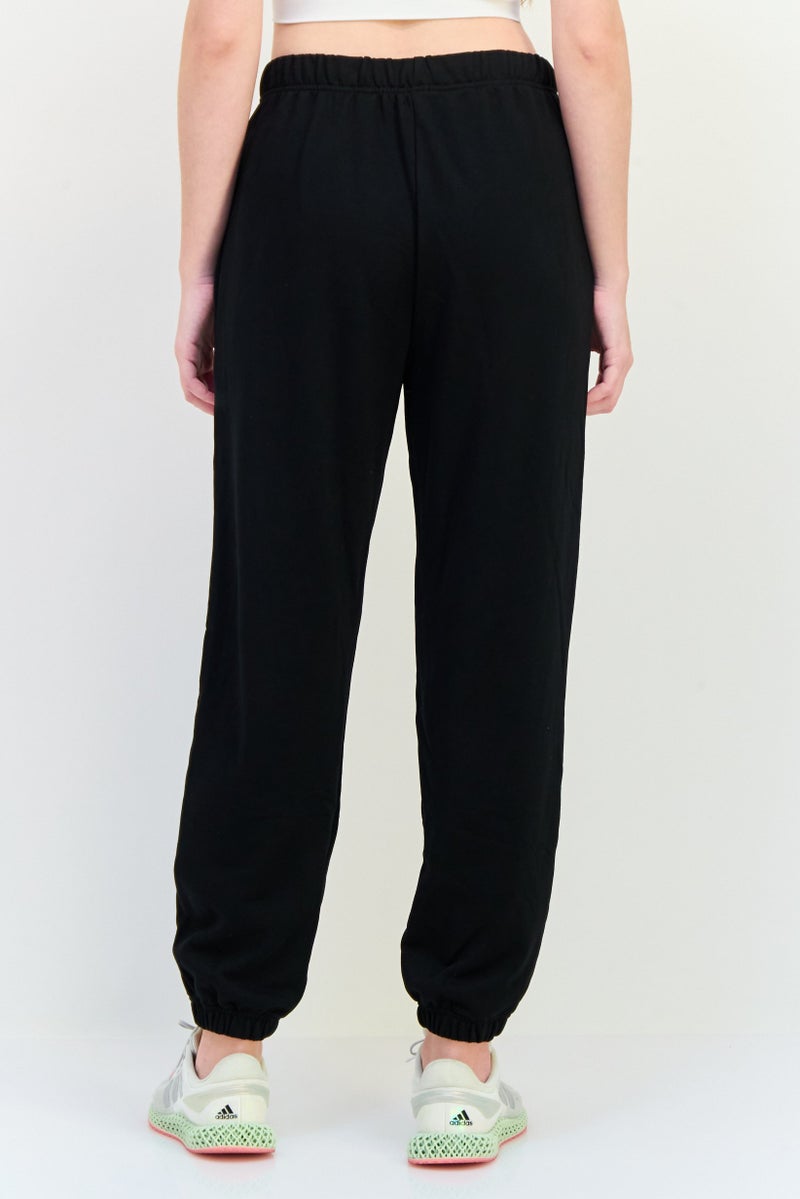 NIA Women Regular Fit Plain Sweatpants, Black - Image 3