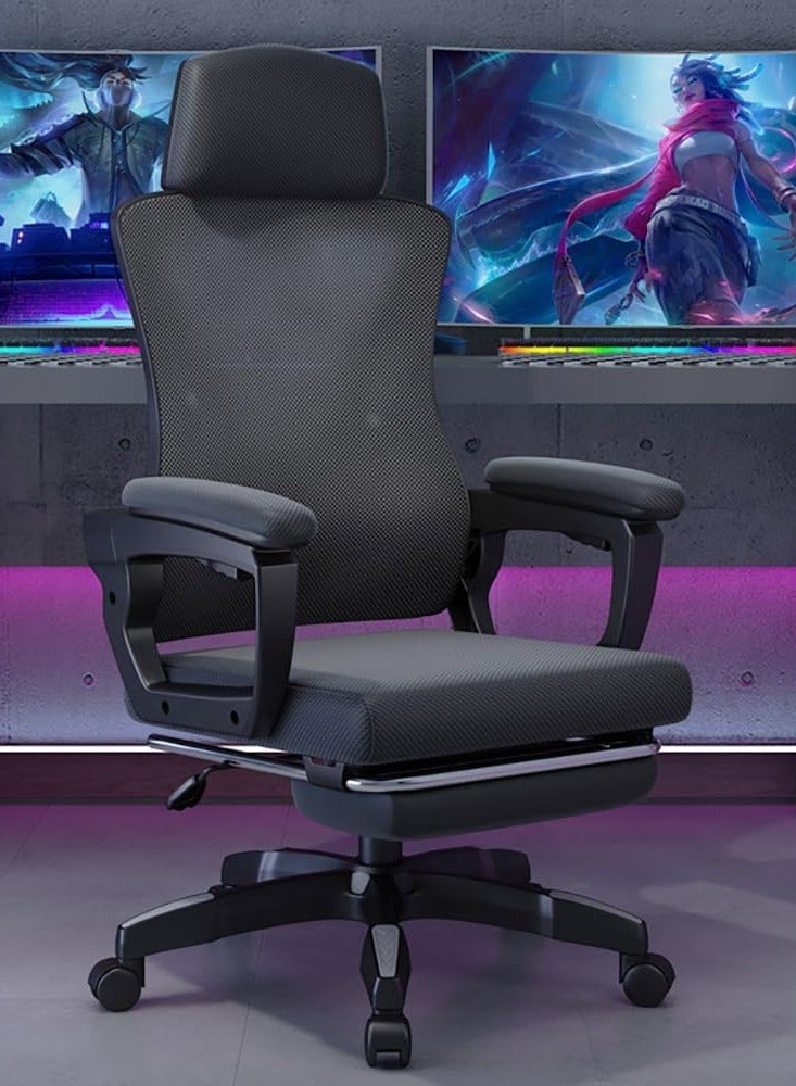 Generic Ergonomic Office Chair Desk Chair with Lumbar Support Gaming Chair with Adjustable Headrest and Armrest Swivel Computer Chair for Home Office（Z1-Black）  - Image 1