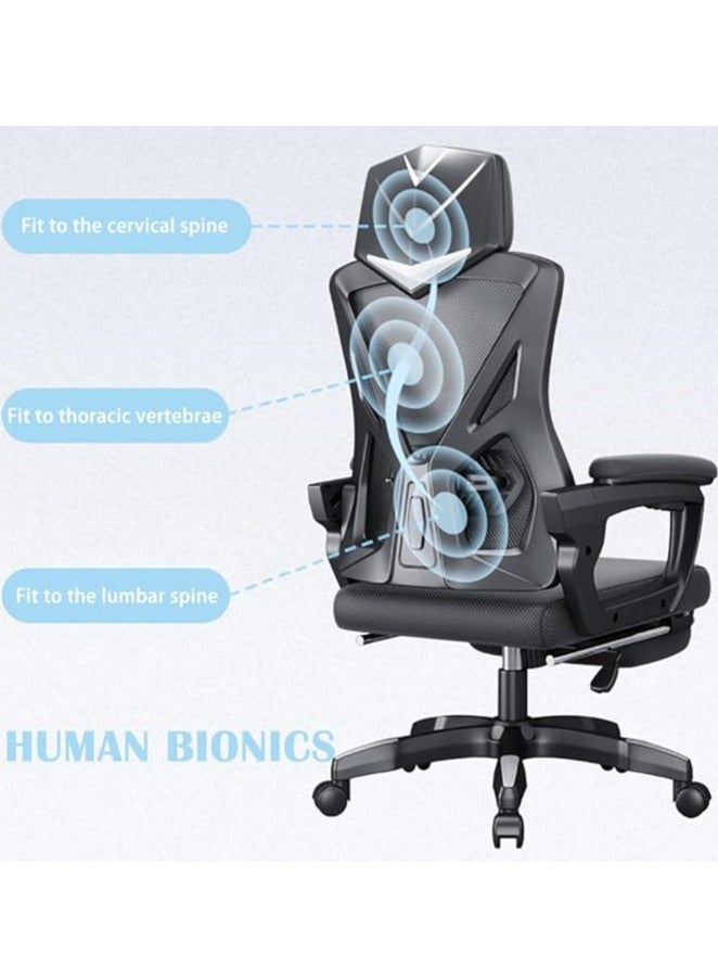 Generic Ergonomic Office Chair Desk Chair with Lumbar Support Gaming Chair with Adjustable Headrest and Armrest Swivel Computer Chair for Home Office（Z1-Black）  - Image 5