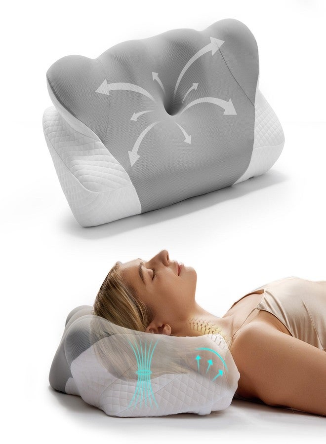 Topmeta Cervical Pillow for Neck, Contour Memory Foam Pillow, Adjustable Height Double, Neck Pillow for Sleeping, Side Sleeper Pillow for Adults, Ergonomic Bed Pillow for Side, Back, Stomach Sleeper - Image 1