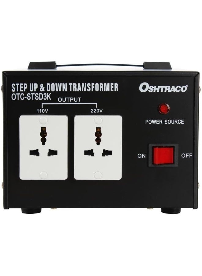 Oshtraco 3000W Fuse Protected Universal Plug Step Up and Step Down Voltage Transformer - Image 3