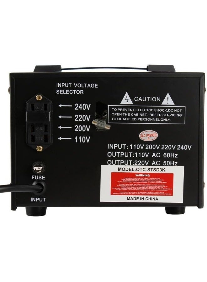 Oshtraco 3000W Fuse Protected Universal Plug Step Up and Step Down Voltage Transformer - Image 5