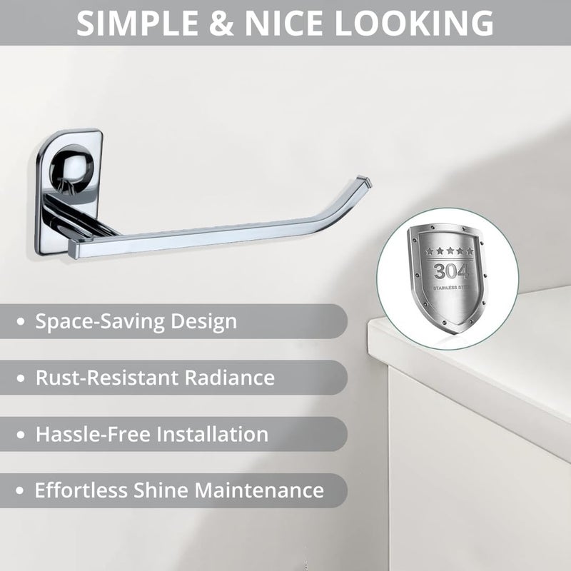 LUXIUR Towel Hanger for Bathroom and Kitchen Accessories Item Holder, 304 Grade Stainless Steel Towel Ring, Napkin Holder for Wash Basin, Chrome Finish - Image 2