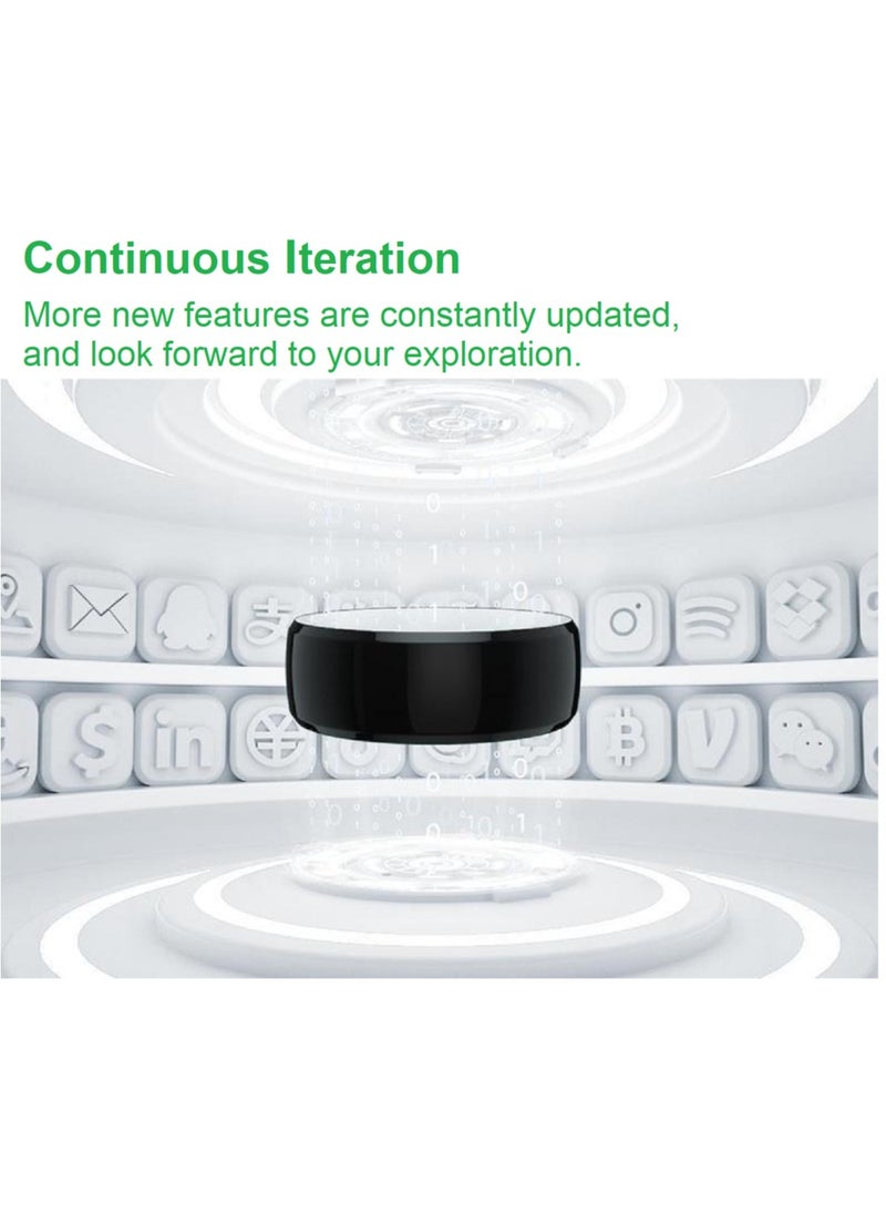 Generic - Smart Ring R5 Newest Intelligent Wearable Device Build-in 6 RFID Cards 128GB Wireless Disk Sharing 2 Health Stones NFC Functions for iPhone Android Size: M (Perimeter 58-63mm, Diameter 19mm) - Image 1