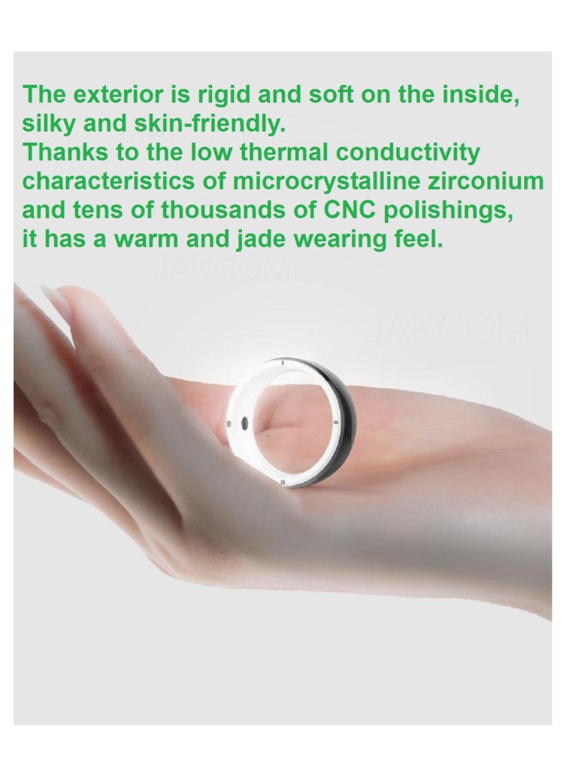 Generic - Smart Ring R5 Newest Intelligent Wearable Device Build-in 6 RFID Cards 128GB Wireless Disk Sharing 2 Health Stones NFC Functions for iPhone Android Size: M (Perimeter 58-63mm, Diameter 19mm) - Image 1