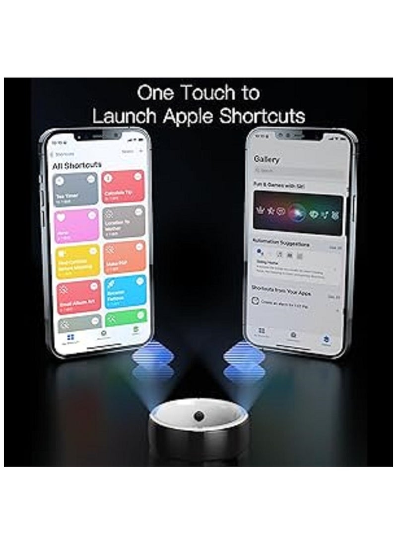 Generic - Smart Ring R5 Newest Intelligent Wearable Device Build-in 6 RFID Cards 128GB Wireless Disk Sharing 2 Health Stones NFC Functions for iPhone Android Size: M (Perimeter 58-63mm, Diameter 19mm) - Image 1