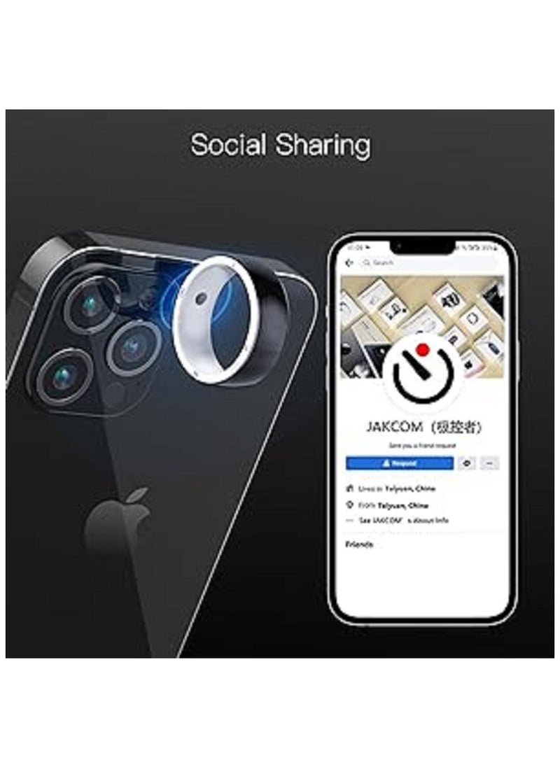 Generic - Smart Ring R5 Newest Intelligent Wearable Device Build-in 6 RFID Cards 128GB Wireless Disk Sharing 2 Health Stones NFC Functions for iPhone Android Size: M (Perimeter 58-63mm, Diameter 19mm) - Image 1