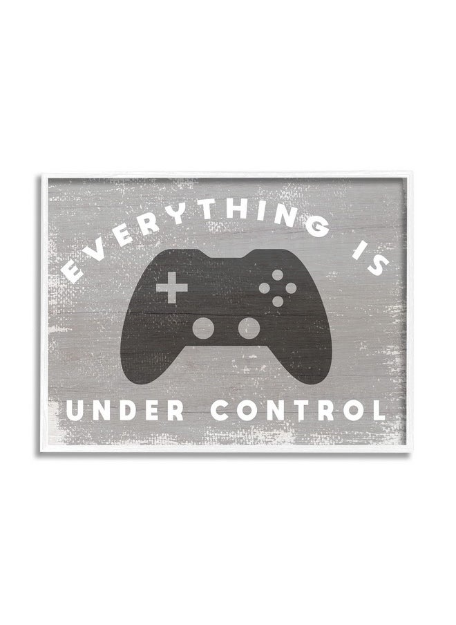 Stupell Industries - Everything Rustic Video Game Controller, Designed By Daphne Polselli White Framed Wall Art, 24 X 30, Grey - Image 1