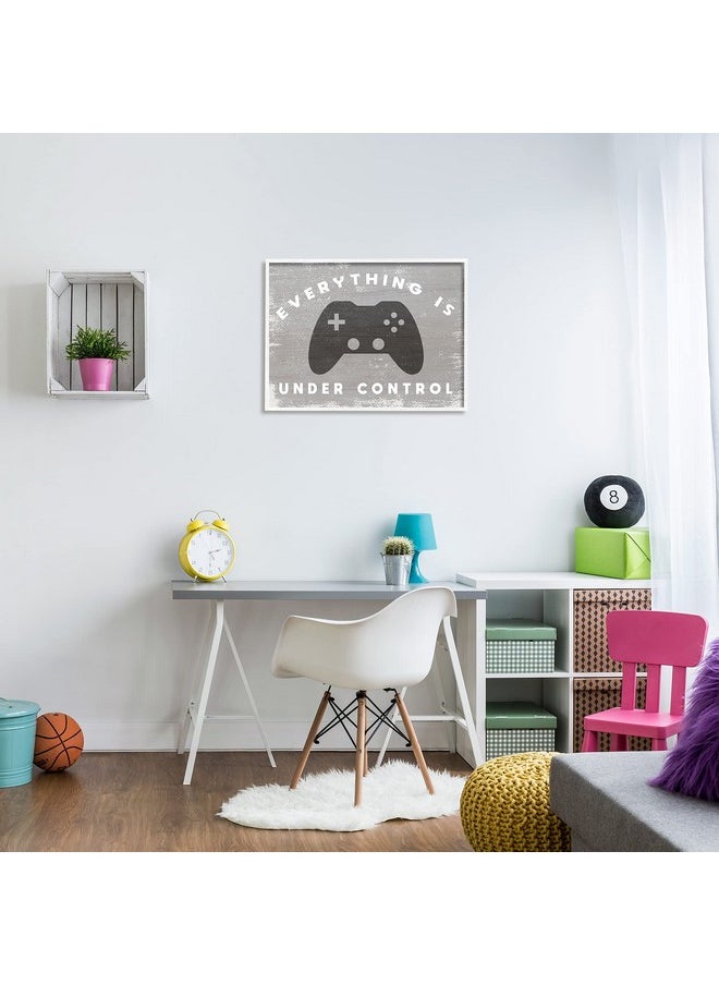 Stupell Industries - Everything Rustic Video Game Controller, Designed By Daphne Polselli White Framed Wall Art, 24 X 30, Grey - Image 1