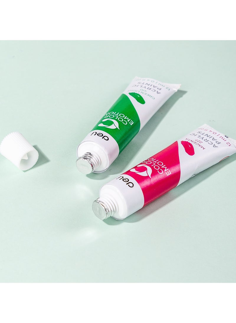 Deli Colour Emotion Acrylic Paints 12ml 24 PCS - Image 3