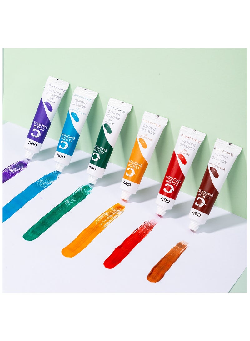 Deli Colour Emotion Acrylic Paints 12ml 24 PCS - Image 2