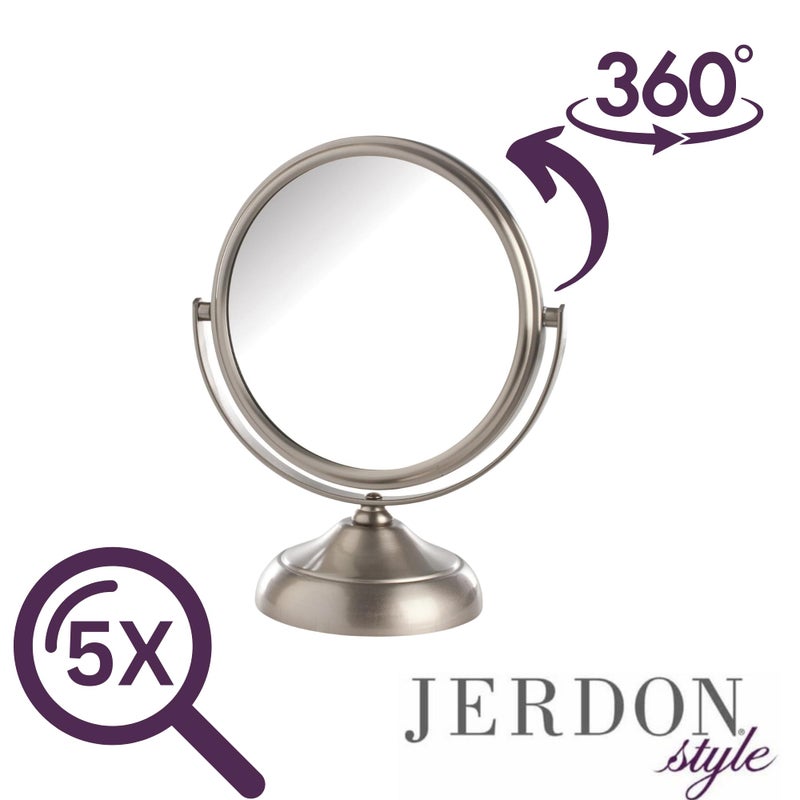مودلز تشويس مرآة مكياج جيردون من موديل'S Choice Jerdon مع لمسة نهائية من النيكل - مرآة بقطر 5.5 مع تكبير 5X-1X - موديل Mc247N - Image 4
