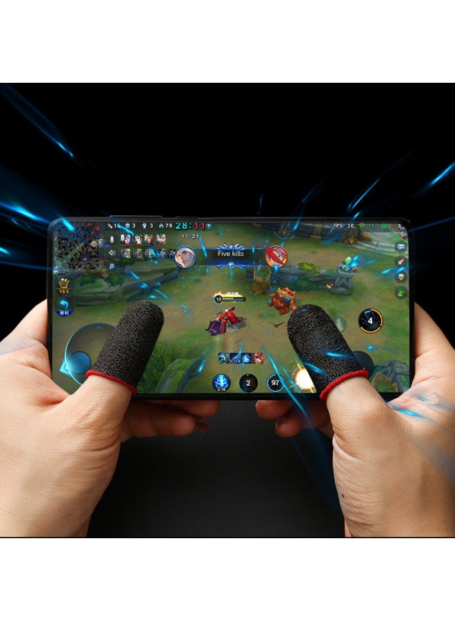 قفازات أصابع احترافية للألعاب مقاومة للعرق ومضادة للانزلاق وحساسية عالية لألعاب الهاتف المحمول Pubg Stimulus Battlefield Army - لون المنتج: شريط من ألياف النحاس 18 سنًا من الورق المقوى مختلط الألوان - Image 5