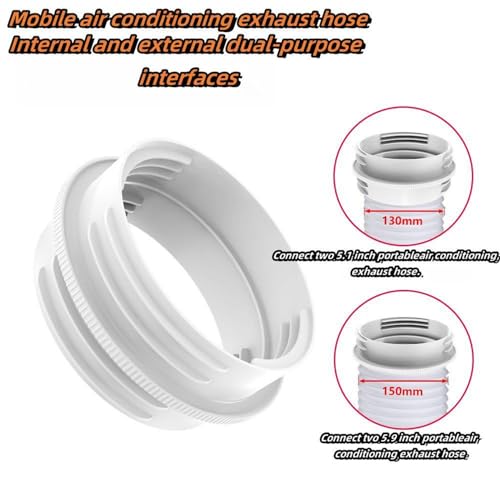 Ptazucv Portable Air Conditioning Hose Connector, Suitable For Clockwise And Counterclockwise AC Threaded Hose Extensions,Universal For 5.1Inch And 5.9Inch Diameter Air Conditioning Exhaust Hose Extensions - Image 2