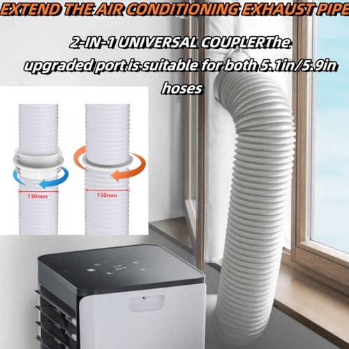 Ptazucv Portable Air Conditioning Hose Connector, Suitable For Clockwise And Counterclockwise AC Threaded Hose Extensions,Universal For 5.1Inch And 5.9Inch Diameter Air Conditioning Exhaust Hose Extensions - Image 3