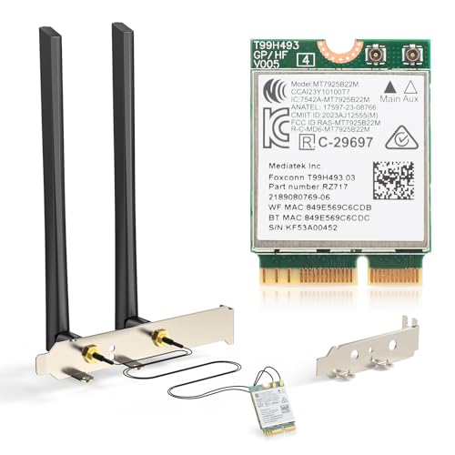 EDUP WiFi 7 Card BE6500 M.2 2230 Wi-Fi 7 Wireless Network Card for Desktop, Bluetooth 5.4 Tri-Band 6G/5G/2.4Ghz OFDMA 802.11be, Compatible with Intel/AMD Windows 11 (64-Bit) and Linux Kernel 6.7+ - Image 1