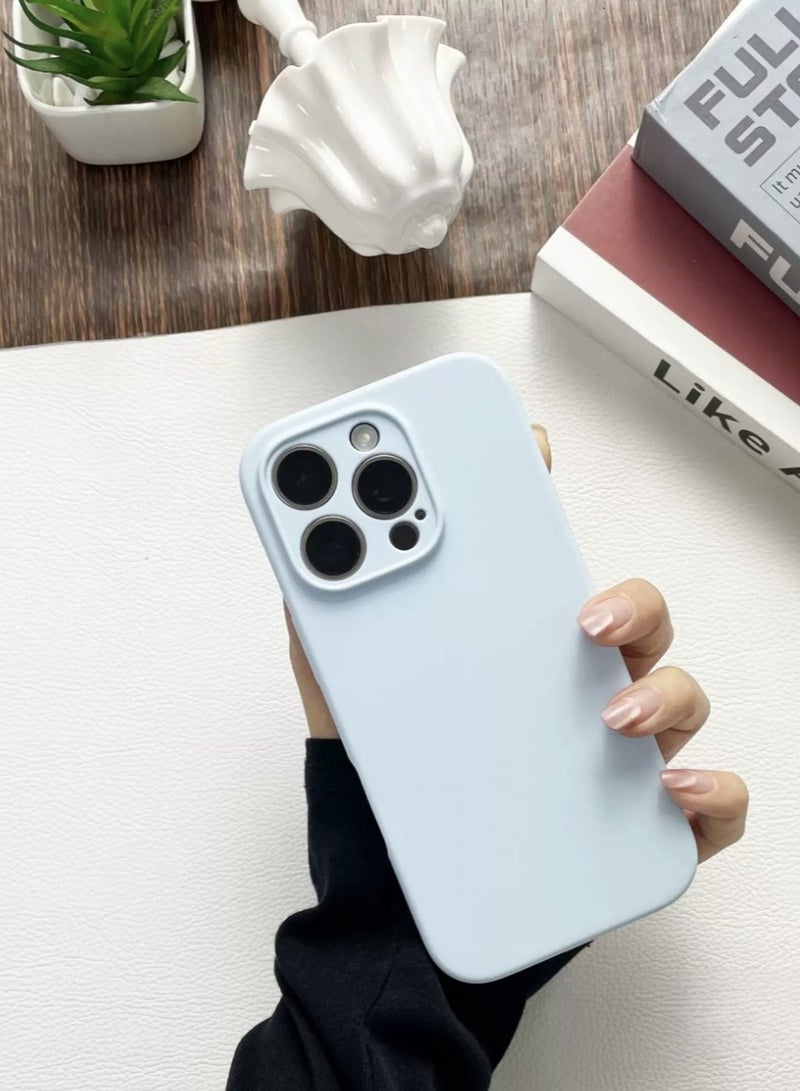 كيس مطاط السيليكون السائل لـ iPhone 13 Pro 6.1 بوصة ، كيس هاتف واقي كامل الجسم باللمس الحريري الناعم ، غطاء مقاوم للصدمات مع بطانة الألياف الدقيقة (زرقاء الطفل) - Image 2