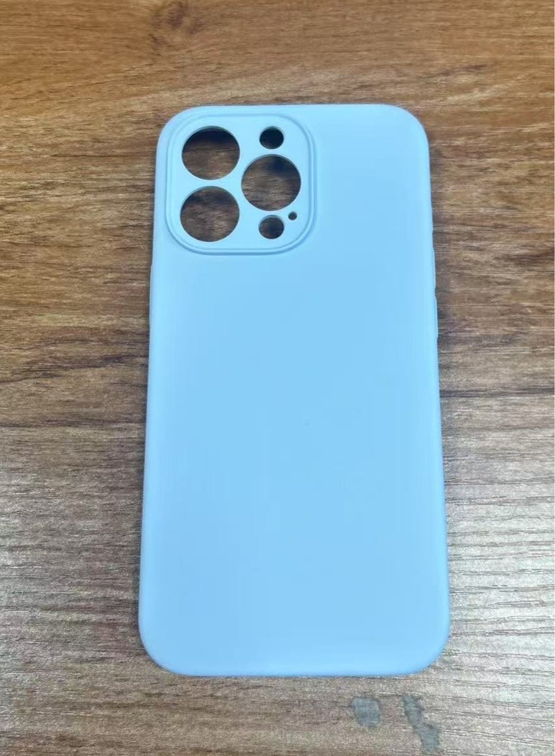 كيس مطاط السيليكون السائل لـ iPhone 13 Pro 6.1 بوصة ، كيس هاتف واقي كامل الجسم باللمس الحريري الناعم ، غطاء مقاوم للصدمات مع بطانة الألياف الدقيقة (زرقاء الطفل) - Image 3
