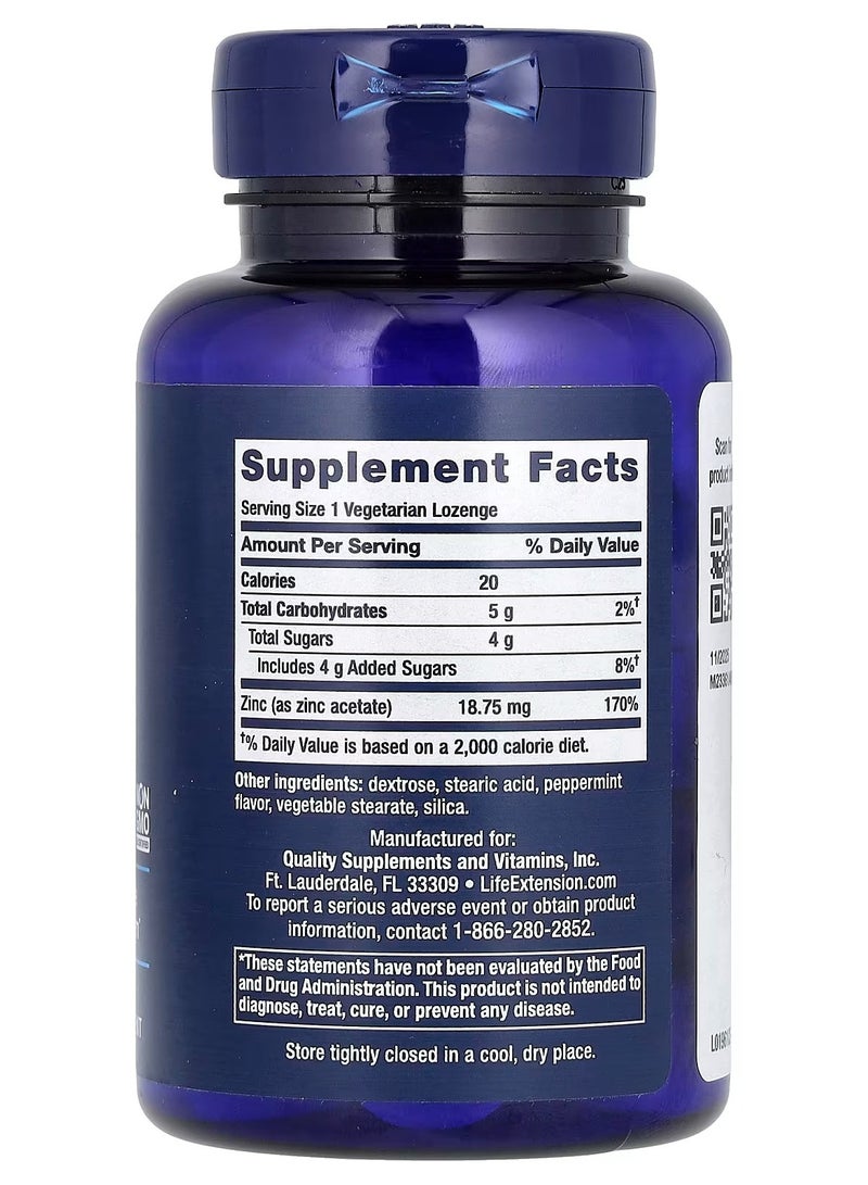 Life Extension, Enhanced Zinc Lozenges, Peppermint, 30 Vegetarian Lozenges (18.75 mg per Lozenge) - Image 2