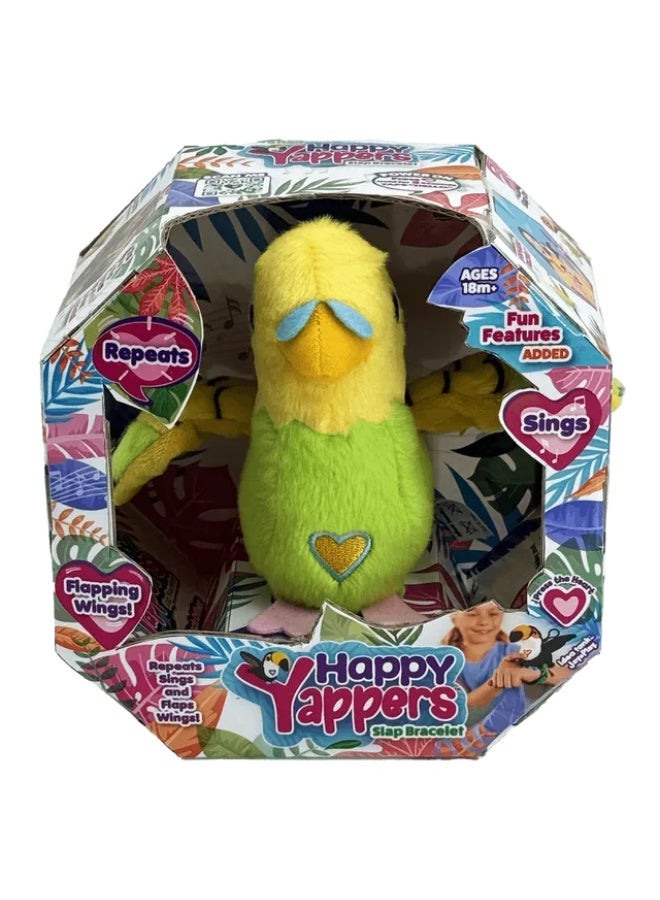 Happy Yappers طائر الببغاء الأخضر السعيد - دمية تفاعلية تتحدث وتغني | طائر مقلد صوتي قابل لإعادة الشحن مع وضع دويتو للأطفال من 18 شهرًا وما فوق (9405) - Image 3