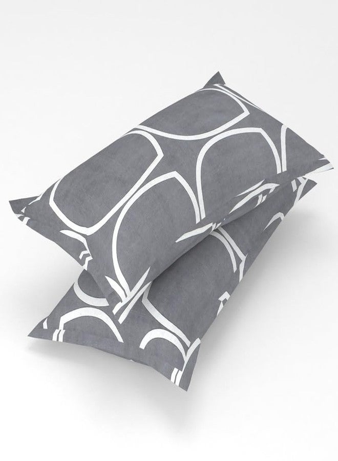 Delight Zone Glace Cotton 160TC Prime Collection Double Flat Bedsheet with 2 Pillow Covers - (Grey2) - Image 4