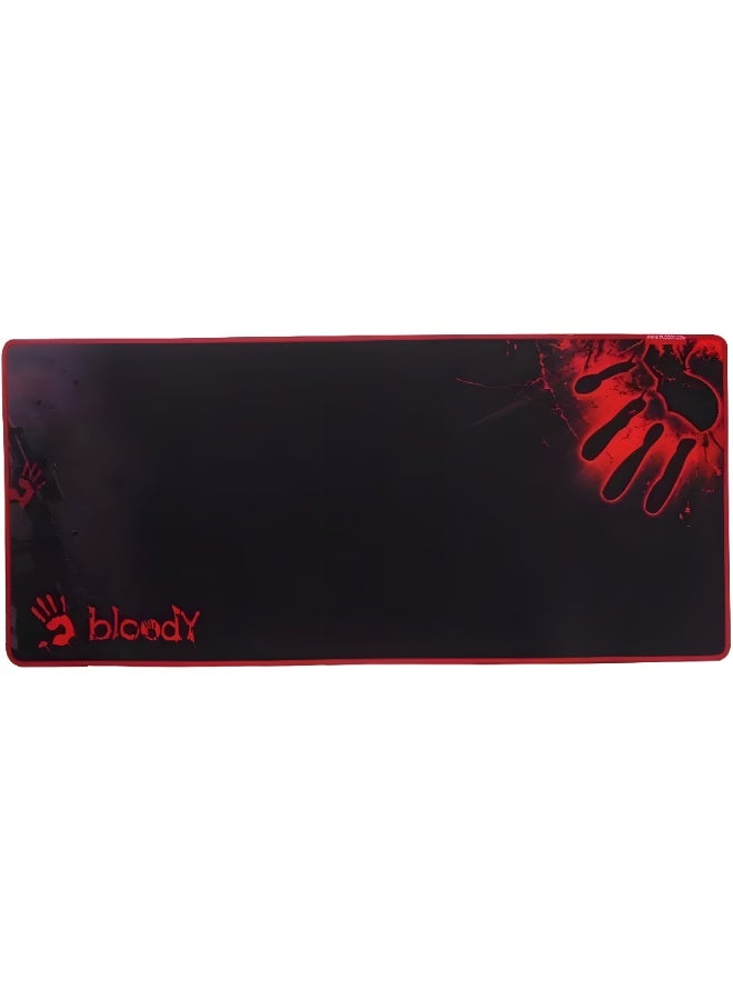 Bloody large-size gaming mouse pad with stitched edge – modern design in black and red - Image 1