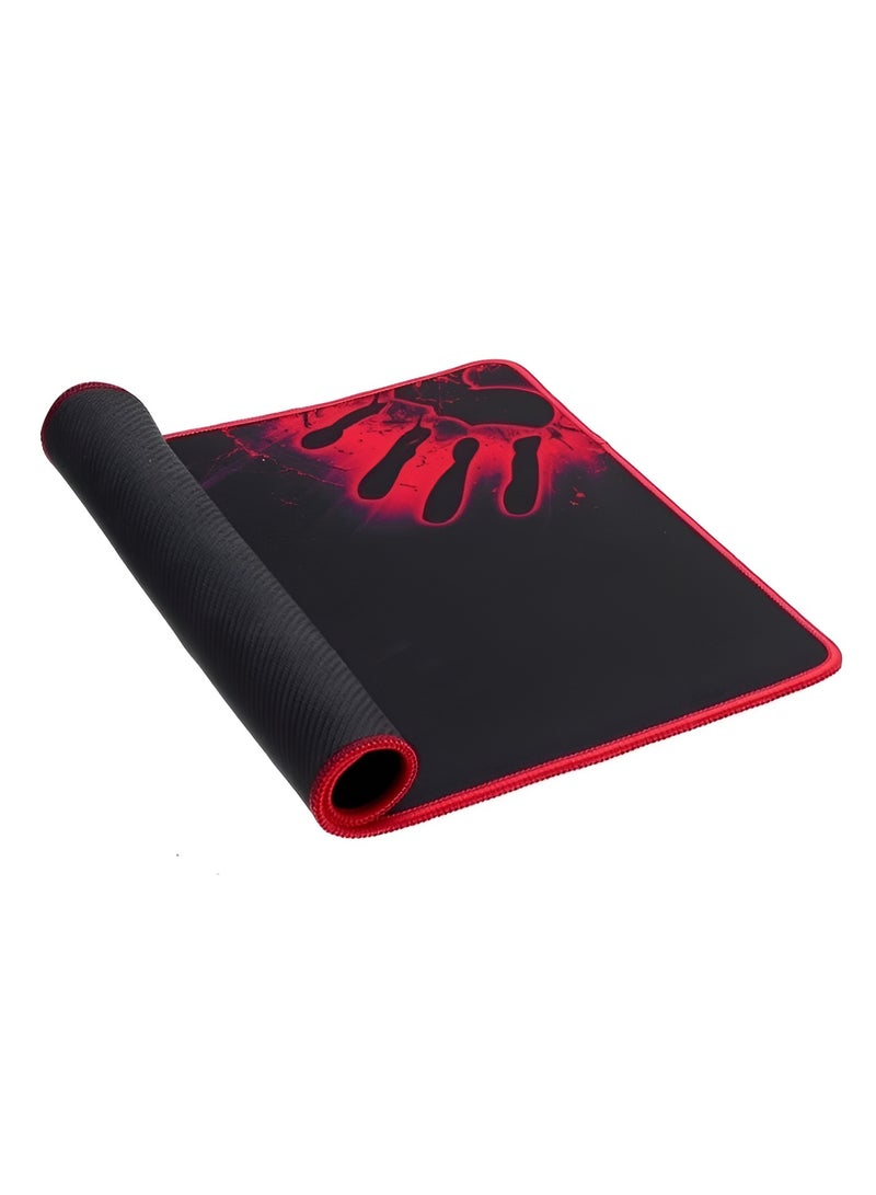 Bloody large-size gaming mouse pad with stitched edge – modern design in black and red - Image 2