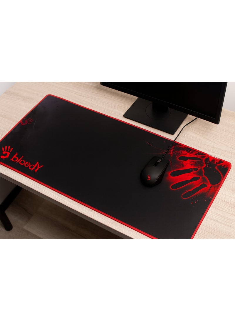 Bloody large-size gaming mouse pad with stitched edge – modern design in black and red - Image 5