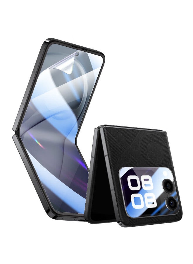 Freeson Huawei Nova Flip Phone Screen Protector Set, High Definition Hydrogel Film For Inner Screen/Ceramic Film For Outer Screen, Full Screen Anti-Scratch Anti-Fingerprint Tempered Glass Film [Two Se - Image 3