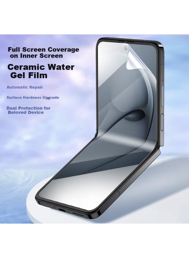 Freeson Huawei Nova Flip Phone Screen Protector Set, High Definition Hydrogel Film For Inner Screen/Ceramic Film For Outer Screen, Full Screen Anti-Scratch Anti-Fingerprint Tempered Glass Film [Two Se - Image 1