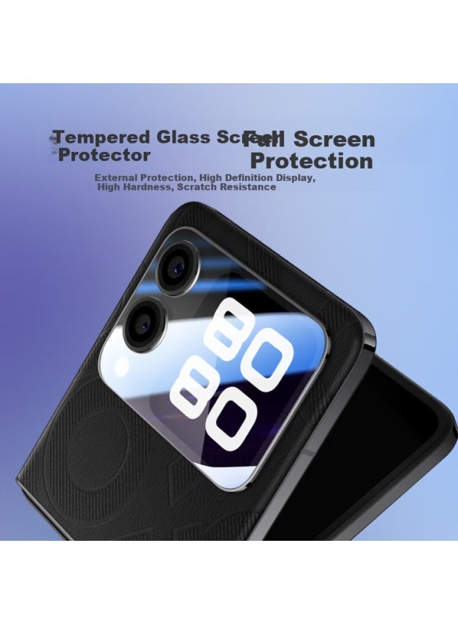 Freeson Huawei Nova Flip Phone Screen Protector Set, High Definition Hydrogel Film For Inner Screen/Ceramic Film For Outer Screen, Full Screen Anti-Scratch Anti-Fingerprint Tempered Glass Film [Two Se - Image 2