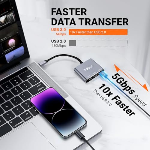 Tukzer 3-in-1 USB Type C to HDMI Adapter 4K@30Hz, 100W PD Fast Charging Port, USB A 3.0 @5Gbps Speed, MultiPort HUB for MacBook Pro Air, Windows, Laptop, iPad, Tablet, Smartphone & All Type C Devices - Image 5