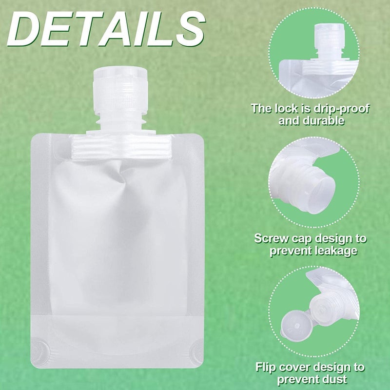 Lampostick Lampostick Clamshell Packaging BagStand Up Spout Pouch Plastic Translucent Frosted Leakproof Hand Sanitizer Lotion Shampoo Fluid Bottles Travel Bag3050100ml  - Image 5