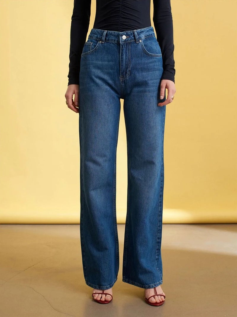 DILVIN High-Waist Wide-Leg Denim Jeans - Image 3