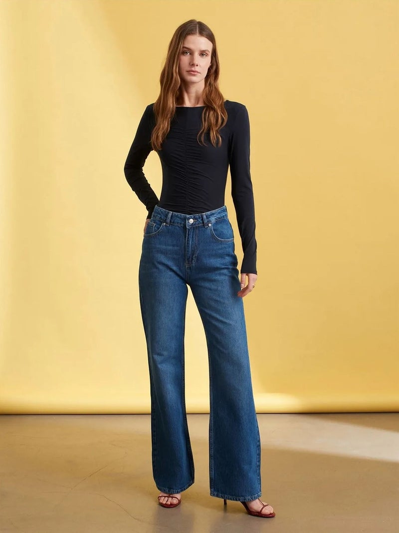 DILVIN High-Waist Wide-Leg Denim Jeans - Image 1