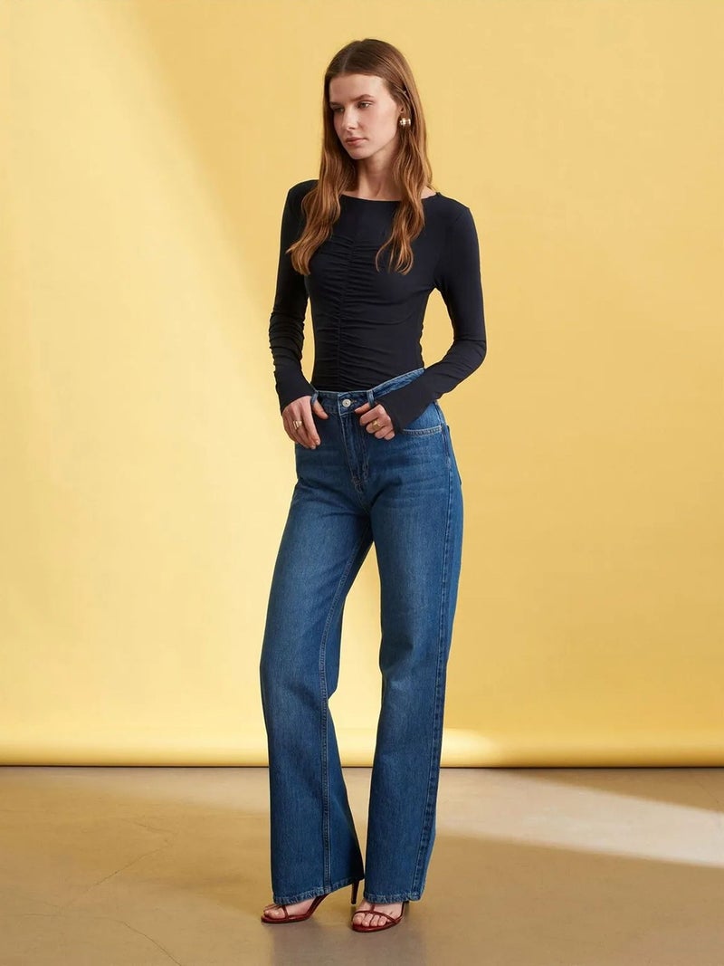 DILVIN High-Waist Wide-Leg Denim Jeans - Image 4