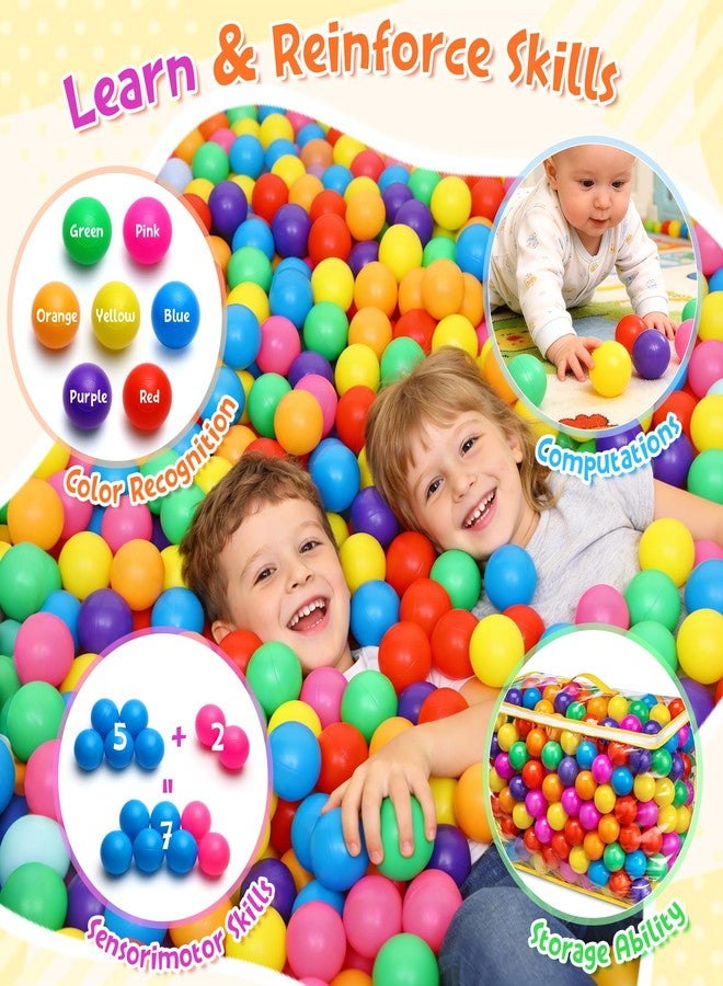 Hovenlay Ball Pit Balls Phthalate Free BPA Free Crush Proof Plastic - 7 Bright Colors in Reusable Play Toys for Kids with Storage Bag - Image 5