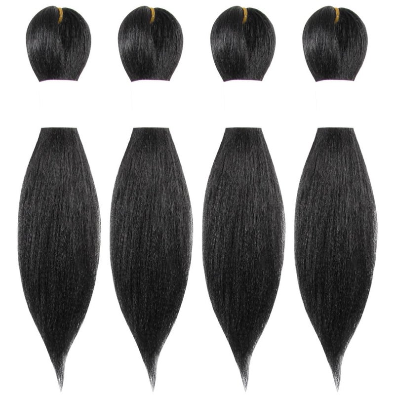 Osuntress Braiding Hair Pre Stretched 10 Inch 4 Packs, Short Hair Extensions for Braids, Synthetic Braiding Hair Prestretched 1B(Natural Black) - Image 1