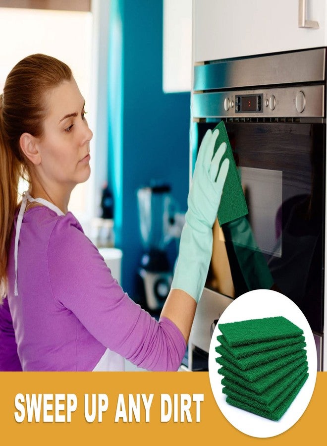 IJRPLM 100 Pcs Scouring Pads,Heavy Duty Scour Pads,4 x 5.95 inch Reusable Green Scrub Pads for Metal Grills & Kitchen Scrubbers,Non-Scratch Scrubbing Pads for Household Kitchen Dishes Sink Bathtub - Image 5