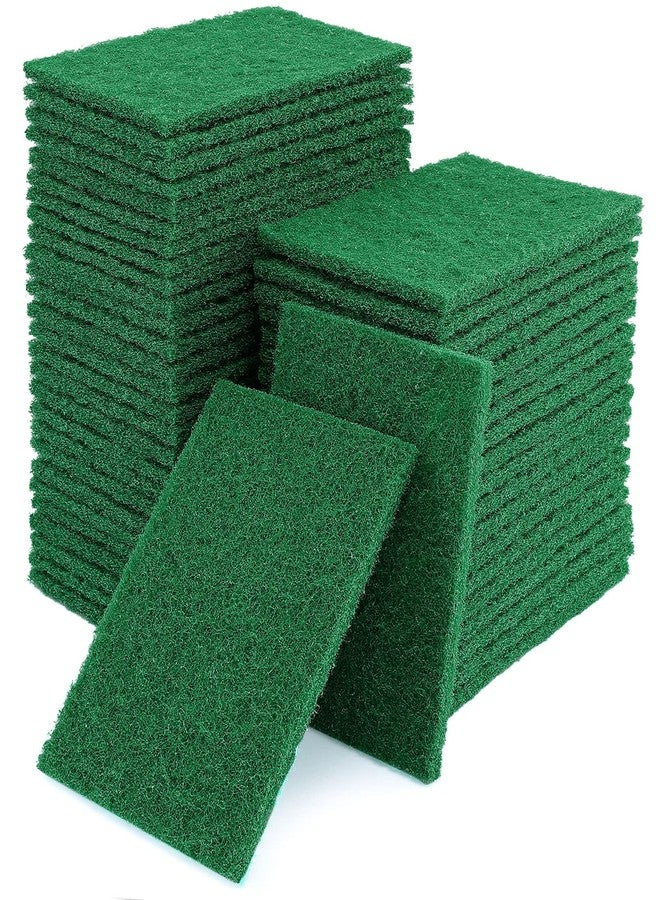 IJRPLM 100 Pcs Scouring Pads,Heavy Duty Scour Pads,4 x 5.95 inch Reusable Green Scrub Pads for Metal Grills & Kitchen Scrubbers,Non-Scratch Scrubbing Pads for Household Kitchen Dishes Sink Bathtub - Image 1