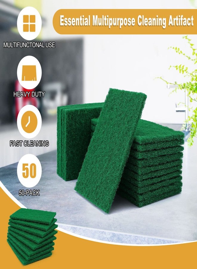 IJRPLM 100 Pcs Scouring Pads,Heavy Duty Scour Pads,4 x 5.95 inch Reusable Green Scrub Pads for Metal Grills & Kitchen Scrubbers,Non-Scratch Scrubbing Pads for Household Kitchen Dishes Sink Bathtub - Image 4