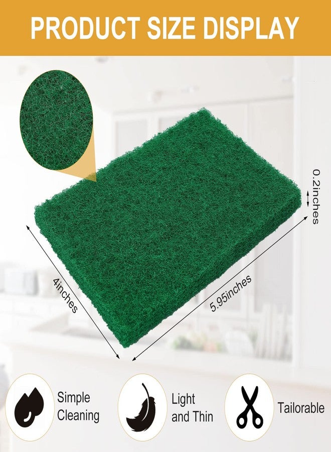 IJRPLM 100 Pcs Scouring Pads,Heavy Duty Scour Pads,4 x 5.95 inch Reusable Green Scrub Pads for Metal Grills & Kitchen Scrubbers,Non-Scratch Scrubbing Pads for Household Kitchen Dishes Sink Bathtub - Image 2