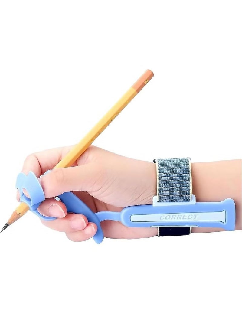 Corretto Pencil Gripper Kids/Toddler Handwriting aid Tools, Kids Handwriting Aid Tools, Ergonomic Writing Aid, Pencil Grip for 3-9 Years Learning to Write (Blue) - Image 1
