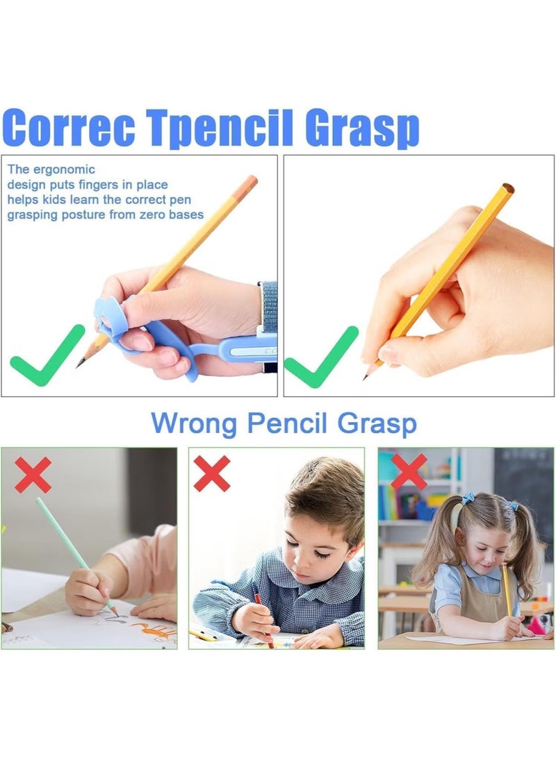 Corretto Pencil Gripper Kids/Toddler Handwriting aid Tools, Kids Handwriting Aid Tools, Ergonomic Writing Aid, Pencil Grip for 3-9 Years Learning to Write (Blue) - Image 3