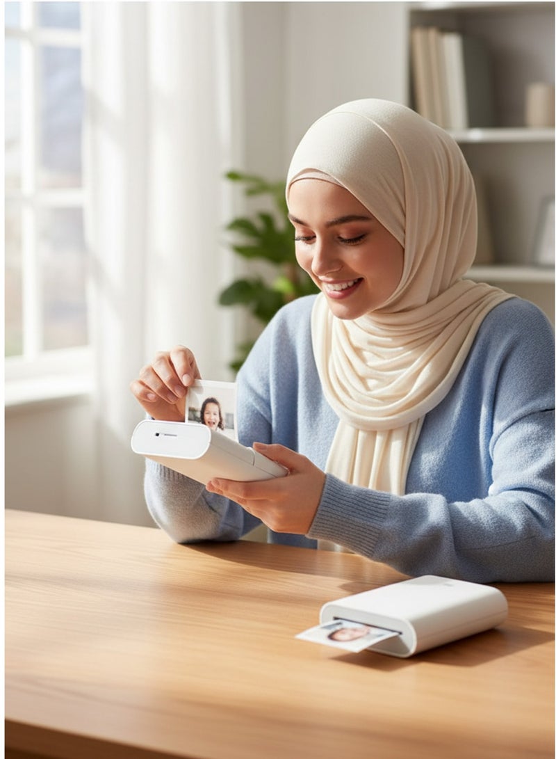 Xiaomi Portable Photo 300dpi Pocket Mini AR With DIY Share 500 mAh Image Zinc Paper Printer White & Xiaomi Photo Printer Photo Paper 50 Sheets, 3 Inch Photo PaperBundle - Image 3