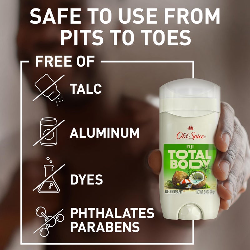 Old Spice Whole Body Deodorant Stick for Men, Aluminum Free, Fiji Scent, 24/7 Odor Protection, 24/7 Lasting Freshness, Dermatologist Tested, Gentle on Skin, Safe to Use All Over, 3.0 oz - Image 3