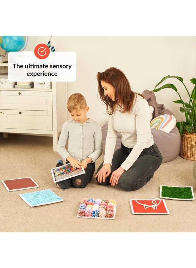 ODOXIA Sensory Mats for Children - Feeling Memory | Tactile Discs Feeling Game | Tactile Memory Sensory Mats as Occupational Therapy Material Children & Heuristic Material Montessori | Sensory Wall | Pack of - Image 3