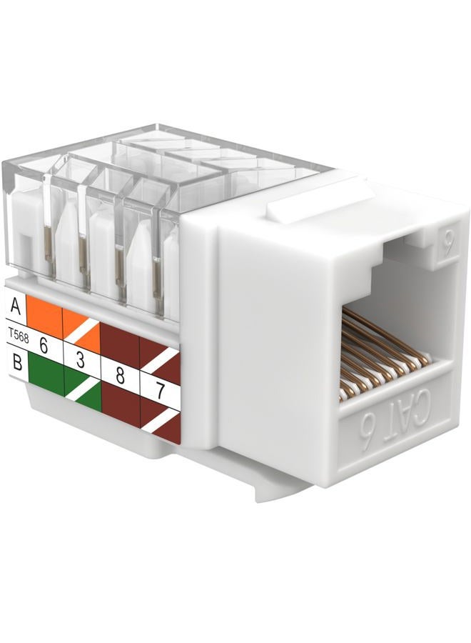 SATMAXIMUM Cat6 RJ45 Keystone Jack Punch-Down Network White (50) - Image 5