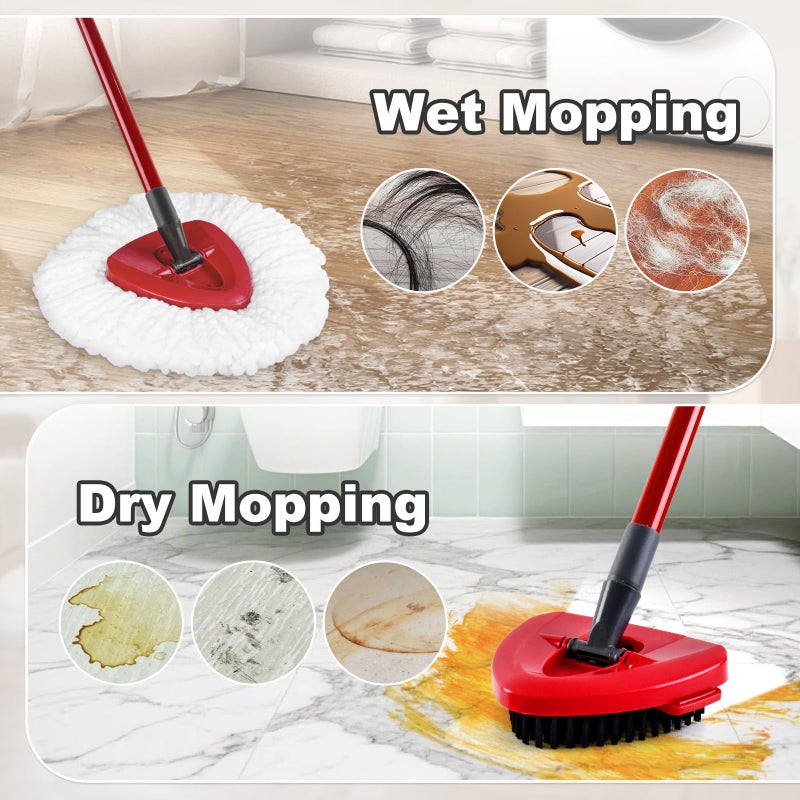 DLAIMI Mop Heads Replacement for Ocedar, Mop Replace Head for Ocedar EasyWring 1 Tank, Microfiber Spin Mop Refills, Include 4 Spin Mop Replacement Head Deep Cleaning Machine Washable with 2 Scrubber Mop Head - Image 2
